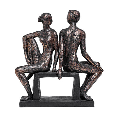 Escultura Casal No Banco 25cm