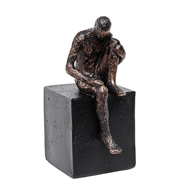 Escultura Homem Think Sentado 16cm