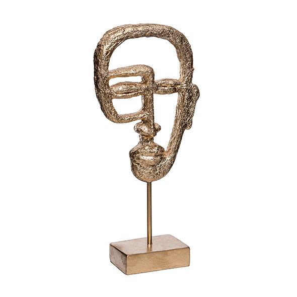 Escultura Face Dourada 32cm