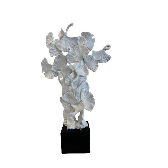 Escultura Folhas Brancas 40cm