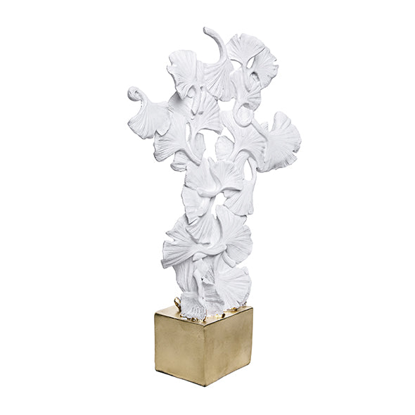 Escultura Folhas Brancas 40cm