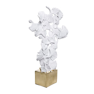 Escultura Folhas Brancas 40cm