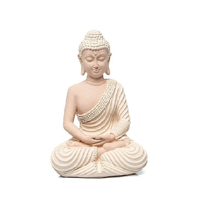 Escultura Buda Creme 18cm