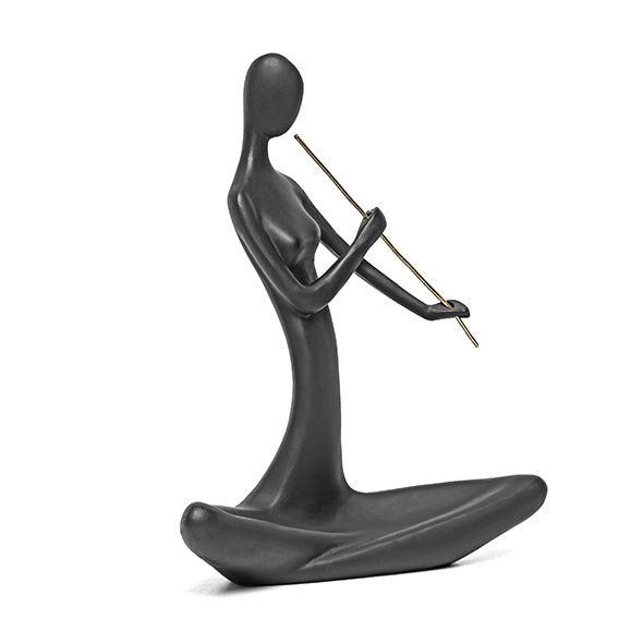 Escultura Figura Tocando Flauta 20cm
