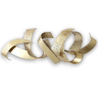 Escultura de Parede Fitas Douradas 120x11x49cm