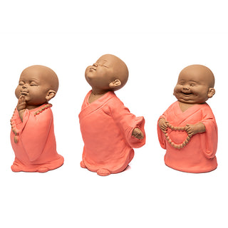 Escultura Monge Funny Laranja 15cm Ass3
