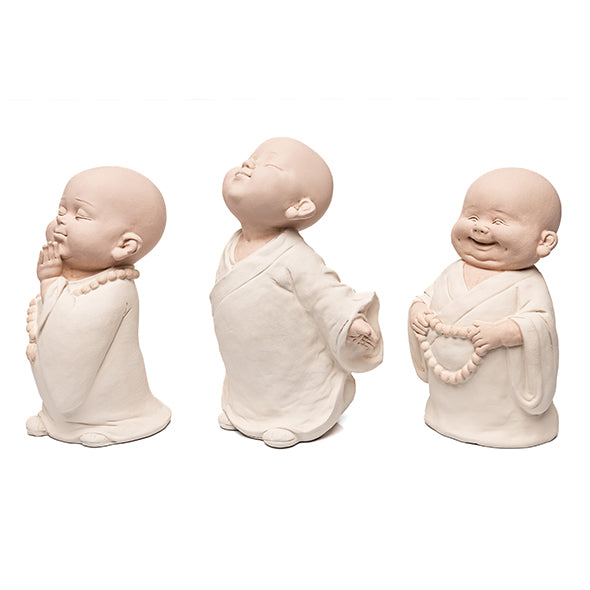 Escultura Monge Funny Creme 15cm Ass3