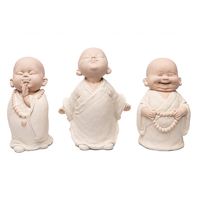 Escultura Monge Funny Creme 15cm Ass3