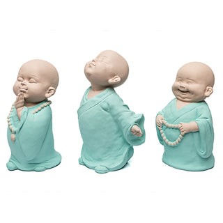 Escultura Monge Funny Verde 15cm Ass3