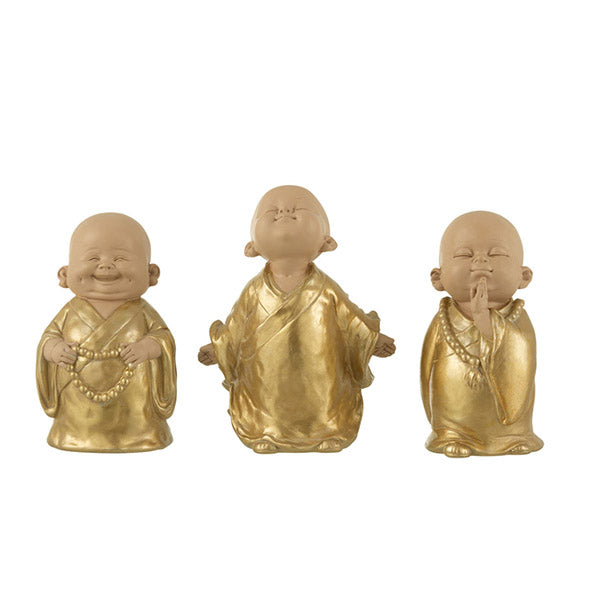 Escultura Monge Funny Dourado 15cm Ass3