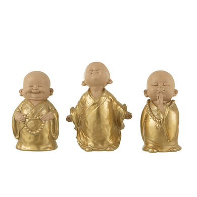 Escultura Monge Dourado Funny 15cm Ass3