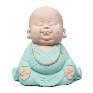Escultura Monge Meditando Verde 20cm