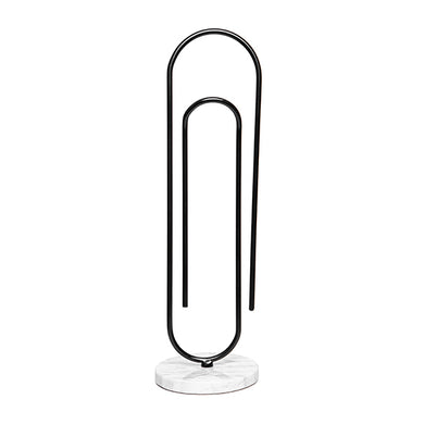 Escultura Clips Pto C/ Base Marmorizada 38cm