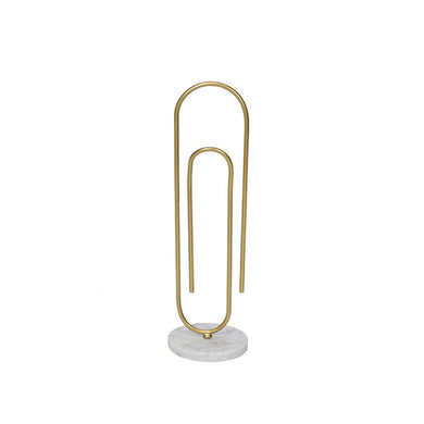 Escultura Clips Gold C/ Base Marmorizada 38cm