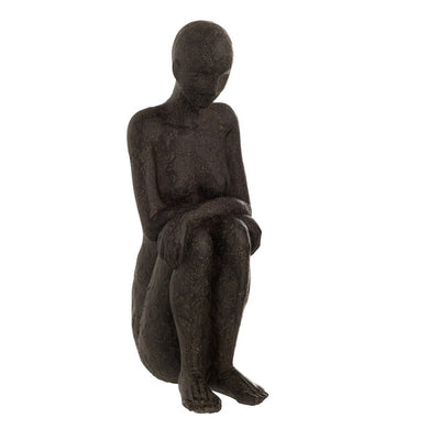 Escultura Figura Sentada Pensativa M 32cm