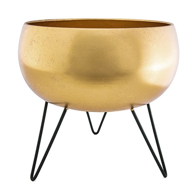 Cachepot Dourado C/ Suporte 25cm