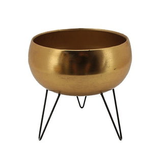 Cachepot Dourado C/ Suporte 25cm