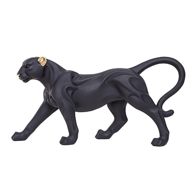 Escultura Pantera Preta 35x17cm