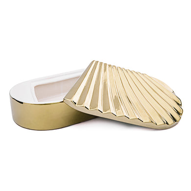 Caixa Oval Dourada 23cm