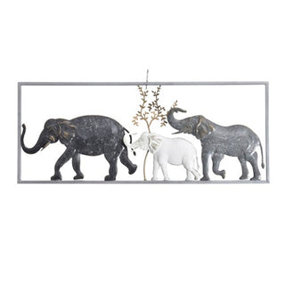 Escultura de Parede Elefantes 61x2x25cm