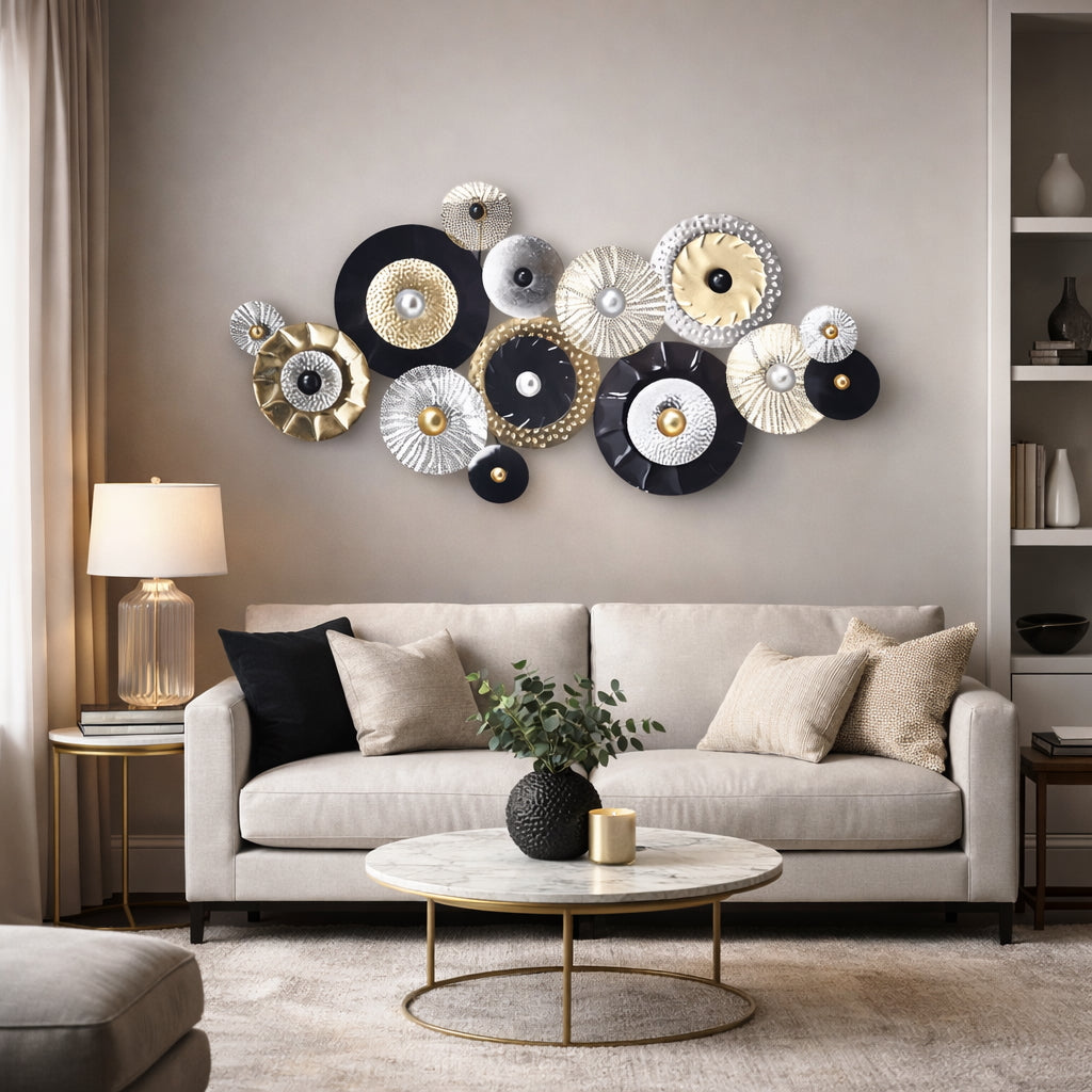 Escultura de Parede Circulos 135x7x64cm