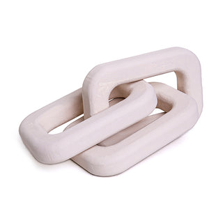 Escultura Corrente Creme 32x10cm