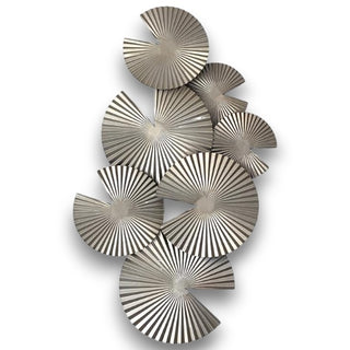 Escultura de Parede Leques Champagne 100x7x59cm