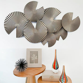 Escultura de Parede Leques Champagne 100x7x59cm