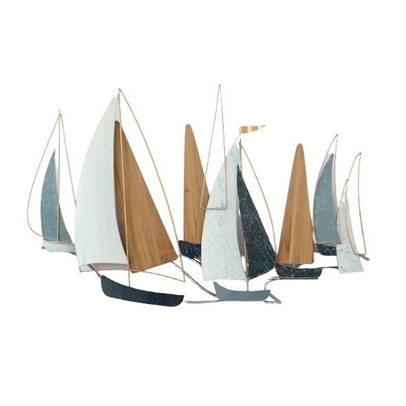 Escultura de Parede Barcos 91x4x58cm