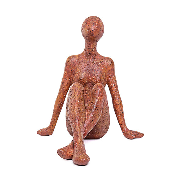 Escultura Mulher Pensativa Terracota 23cm