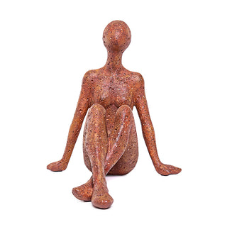 Escultura Mulher Pensativa Terracota 23cm
