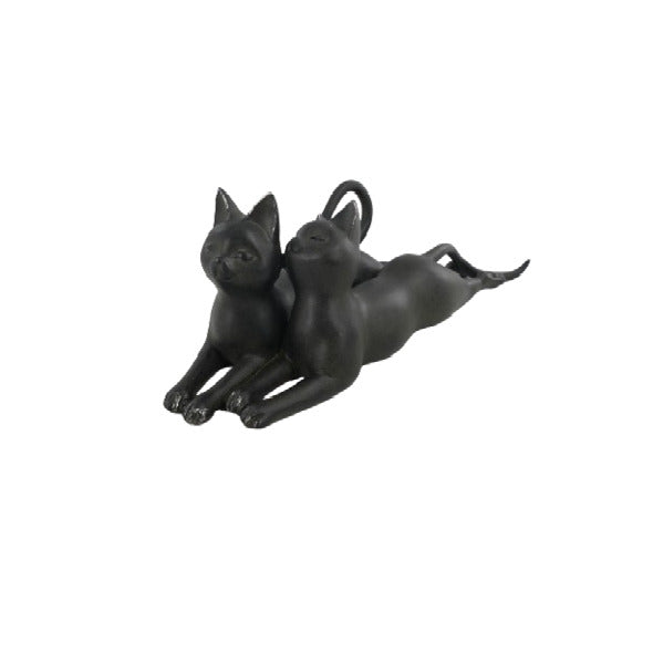 Escultura Gatos Deitados 41x13cm