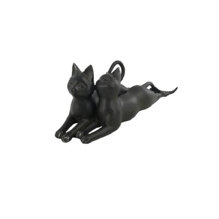 Escultura Gatos Deitados 41x13cm
