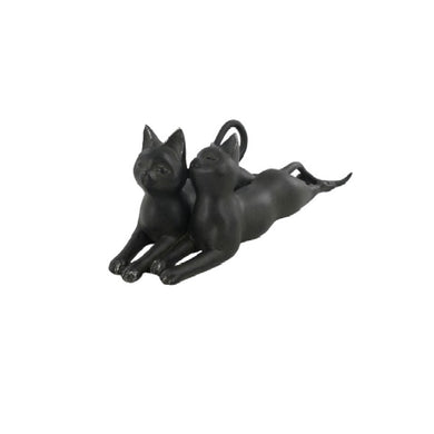 Escultura Gatos Deitados 41x13cm
