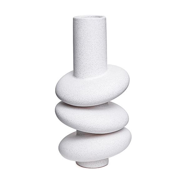 Vaso Espiral Branco Areia 29cm
