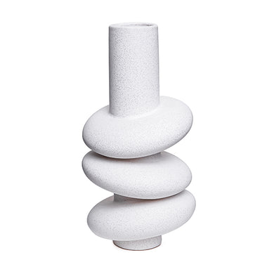 Vaso Espiral Branco Areia 29cm