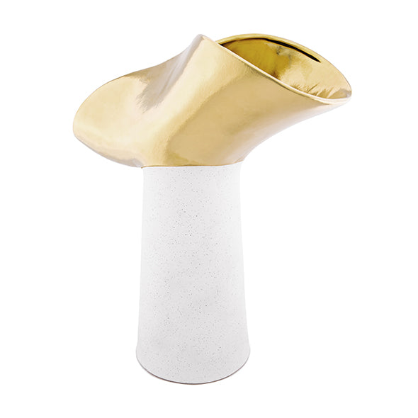 Vaso Chapeu Dourado 39cm