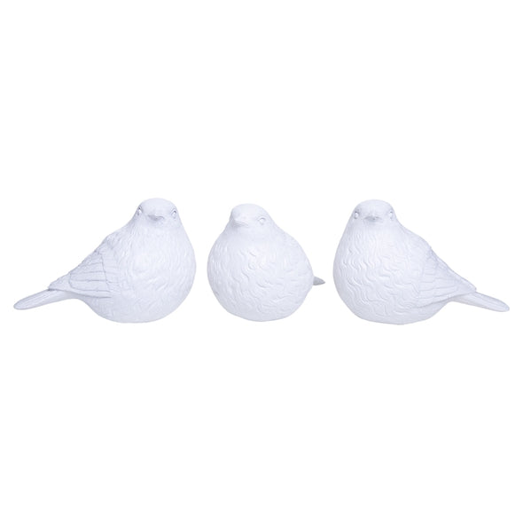 Escultura Passarinho Branco Ass3