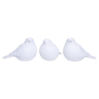 Escultura Passarinho Branco Ass3