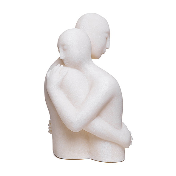 Escultura Casal Abracado Em Pedra 39cm