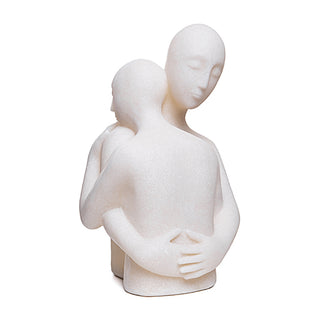 Escultura Casal Abracado Em Pedra 39cm
