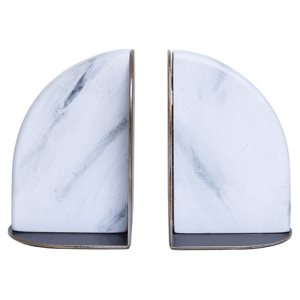 Jg. Porta Livros Meia Lua Marmorizado 16x12cm