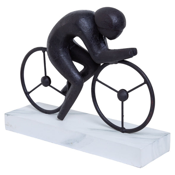 Escultura Homem Na Bicicleta Na Base 25x21cm