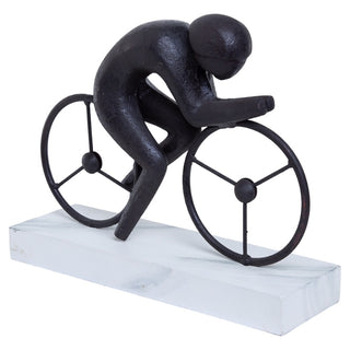 Escultura Homem Na Bicicleta Na Base 25x21cm