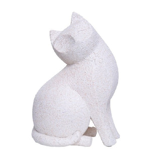 Escultura Gato Branco Areado 20cm