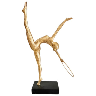 Escultura Ginasta Dourada C/ Argola