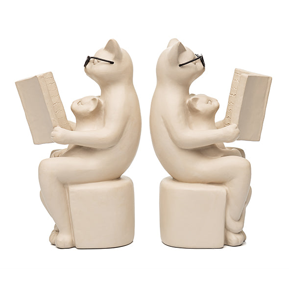 Jg. Porta Livros Gatos Leitores 16cm
