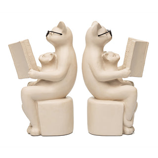 Jg. Porta Livros Gatos Leitores 16cm