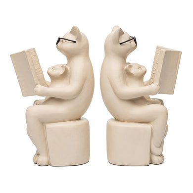 Jg. Porta Livros Gatos Leitores 16cm