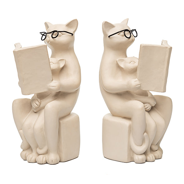Jg. Porta Livros Gatos Leitores 16cm